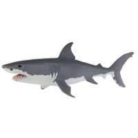 Speelgoed figuur grote witte haai van plastic 13 cm   -