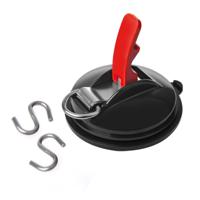 Proplus Zuignapbevestiging - met ring - 2 S-haken - 11 cm - tot 10 kg