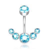 LGT JWLS Piercing in Anker vorm - Blauw Kristal & Zilver - thumbnail