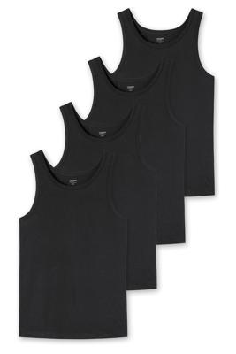 Schiesser hemden Uncover 4-pack zwart
