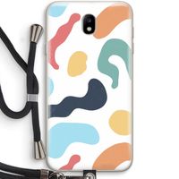 Memphis Shapes Blue: Samsung Galaxy J7 (2017) Transparant Hoesje met koord
