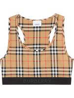 Burberry brassière de sport à motif Vintage Check - Marron