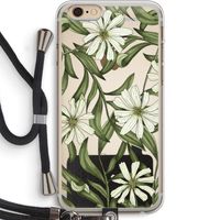 Wit bloemenpatroon: iPhone 6 PLUS / 6S PLUS Transparant Hoesje met koord