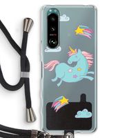 Vliegende eenhoorn: Sony Xperia 5 III Transparant Hoesje met koord