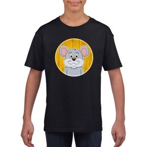 T-shirt muis zwart kinderen