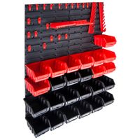 29-delige Opslagbakkenset met wandpanelen rood en zwart - thumbnail