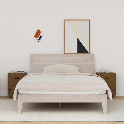 Nachtkastjes 2 st 40x34x55 cm massief grenenhout honingbruin
