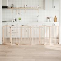 VidaXL Hondenhek met deur opvouwbaar 6 panelen 300 cm populierenhout