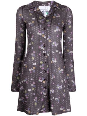 Natasha Zinko robe courte à fleurs - Gris
