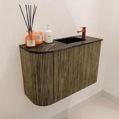 Toiletmeubel Mondiaz Joya Dlux | 61.6 cm | Meubelkleur Dusk | Faye wastafel Lava Wasbak Rechts | 1 kraangat