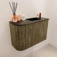 Toiletmeubel Mondiaz Joya Dlux | 61.6 cm | Meubelkleur Dusk | Faye wastafel Lava Wasbak Rechts | 1 kraangat