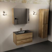 Mondiaz Aivy badmeubel 80cm chai met wastafel solid surface urban midden 1 kraangat en spiegelkast