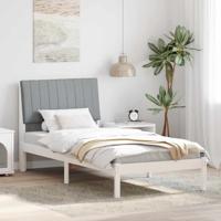 Bedframe met hoofdeinde Wit 90 x 190 cm Stof