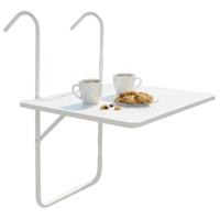 Gerimport Balkontafel - wit - inklapbaar tafeltje - voor een balkon railing - 60 x 40 cm