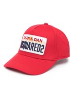 DSQUARED2 KIDS casquette en coton à patch logo - Rouge - thumbnail