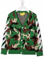 Off-White Kids cardigan à motif camouflage - Vert