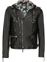 Giuseppe Zanotti veste de moto à fleurs - Noir