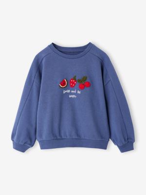 Meisjessweater met fantasiemotief indigoblauw Meisjessweater met fantasiemotief indigoblauw