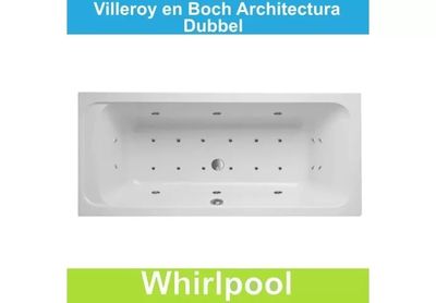 Ligbad Villeroy & Boch Architectura 190x90 cm Balboa Whirlpool systeem Dubbel Villeroy en Boch