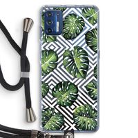 Geometrische jungle: Motorola Moto G9 Plus Transparant Hoesje met koord