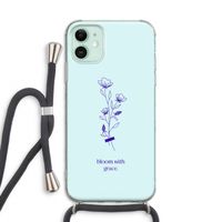 Bloom with grace: iPhone 11 Transparant Hoesje met koord