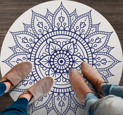 Cirkelvormig mandala Vinyl tapijt woonkamer