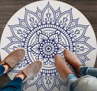 Cirkelvormig mandala Vinyl tapijt woonkamer