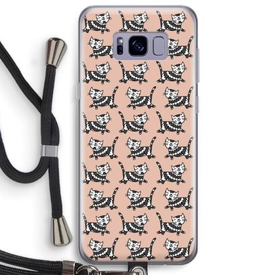 Zwarte poes: Samsung Galaxy S8 Plus Transparant Hoesje met koord