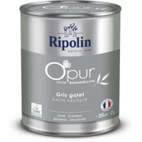 O'PUR verf voor muren, houtwerk & radiatoren - RIPOLIN - 472824 - Kiezelgrijs - Fluweel satijn - 2 L