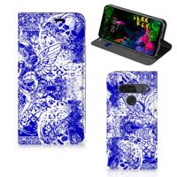 Mobiel BookCase LG G8s Thinq Angel Skull Blauw