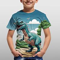 Jongens 3D Grafisch dier Dinosaurus T-shirt Korte mouw Zomer Lente Modieus Basic Polyester Kinderen 4-12 jaar Strakke ronde hals Buiten Casual Dagelijks Normale pasvorm Lightinthebox