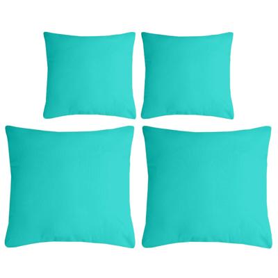 Stof Textile sierkussen Nelson - set 4x - aqua blauw - 2 formaten - polyester