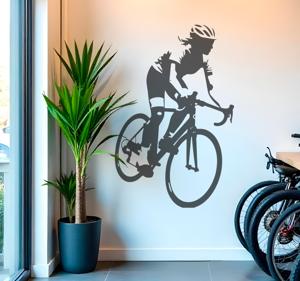 Vrouwelijke fietser fiets sticker