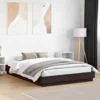Bedframe bewerkt hout zwart 150x200 cm