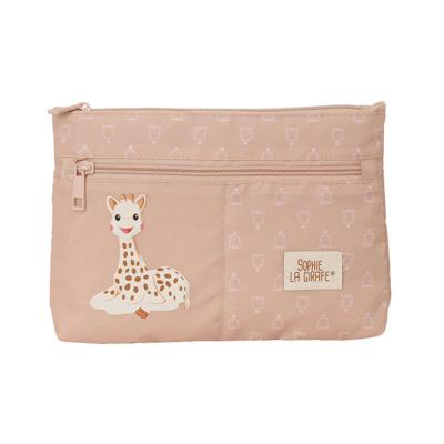 Pennenetui met 2 vakken Sophie la Girafe Beige 23 x 16 x 3 cm