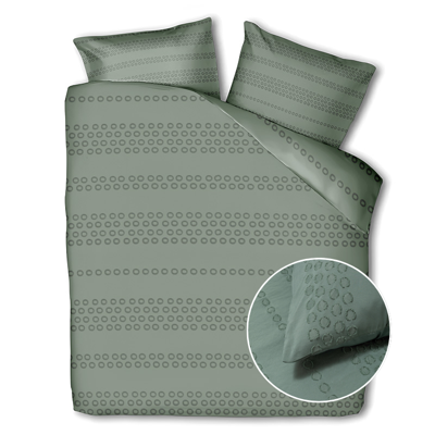 Dekbedovertrek Ava - Salie - Lits-Jumeaux (240x220 Cm) - Groen Microvezel - Patroon - Fresh And Co - Dekbed-Discounter.nl Dekbedovertrek Ava - Salie - Lits-Jumeaux (240x220 Cm) - Groen Microvezel - Patroon - Fresh And Co - Dekbed-Discounter.nl