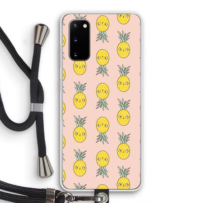 Ananas: Samsung Galaxy S20 Transparant Hoesje met koord