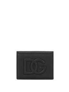 Dolce & Gabbana portefeuille en cuir à plaque logo DG - Noir