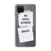 No Girls Allowed Unless: Samsung Galaxy A12 Transparant Hoesje