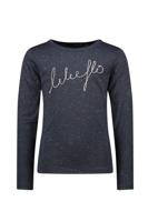 Like Flo Meisjes shirt lurex jersey - Navy blauw