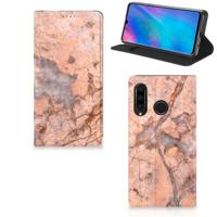 Huawei P30 Lite New Edition | Standcase | Marmer Oranje