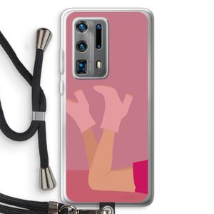 Pink boots: Huawei P40 Pro Plus Transparant Hoesje met koord