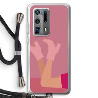 Pink boots: Huawei P40 Pro Plus Transparant Hoesje met koord