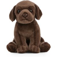 Pluche bruine Labrador hond/honden knuffel 16 cm speelgoed - thumbnail