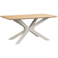 Leen Bakker - Tuintafel Perpignan - Zand/metaal - 75x160x90 Cm - Aluminium/Teakhout - Beige