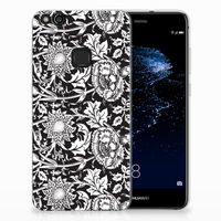 Huawei P10 Lite TPU Case Black Flowers - thumbnail