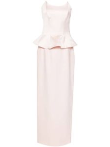 BAZZA ALZOUMAN Strapless jurk met peplum taille - Roze