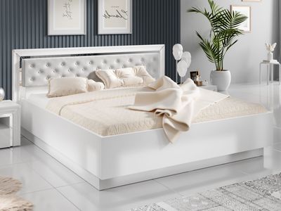 Tweepersoonsbed ARNOLI 180x200 cm wit