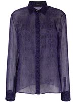 Versace chemise à logo imprimé - Violet - thumbnail