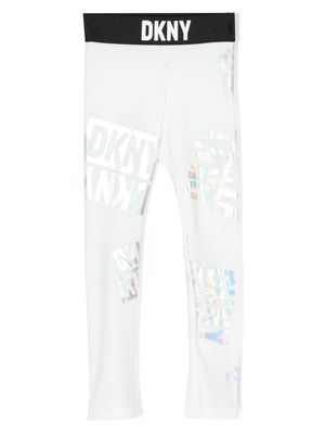 Dkny Kids legging à logo imprimé - Blanc